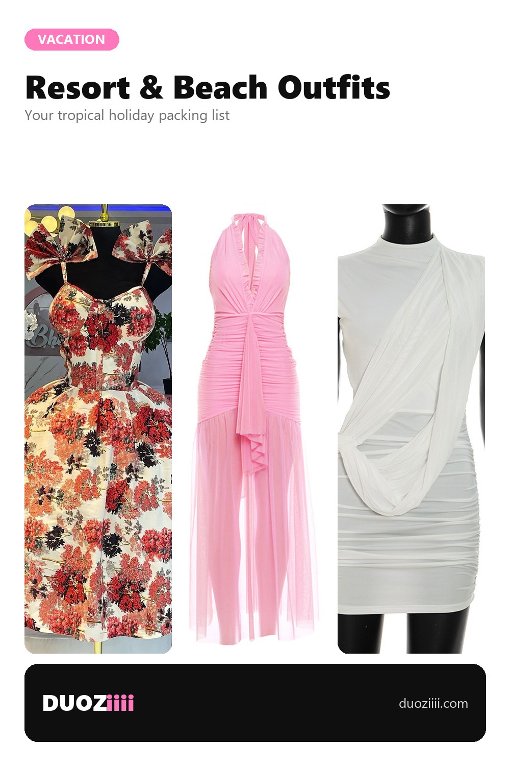 Vacation outfits and resort wear packing list