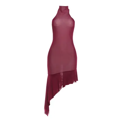 Wine Red Floor Length Maxi Dress For Women | Vacation Wear