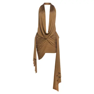 Tan Maxi Maxi Dress For Women | Red Carpet