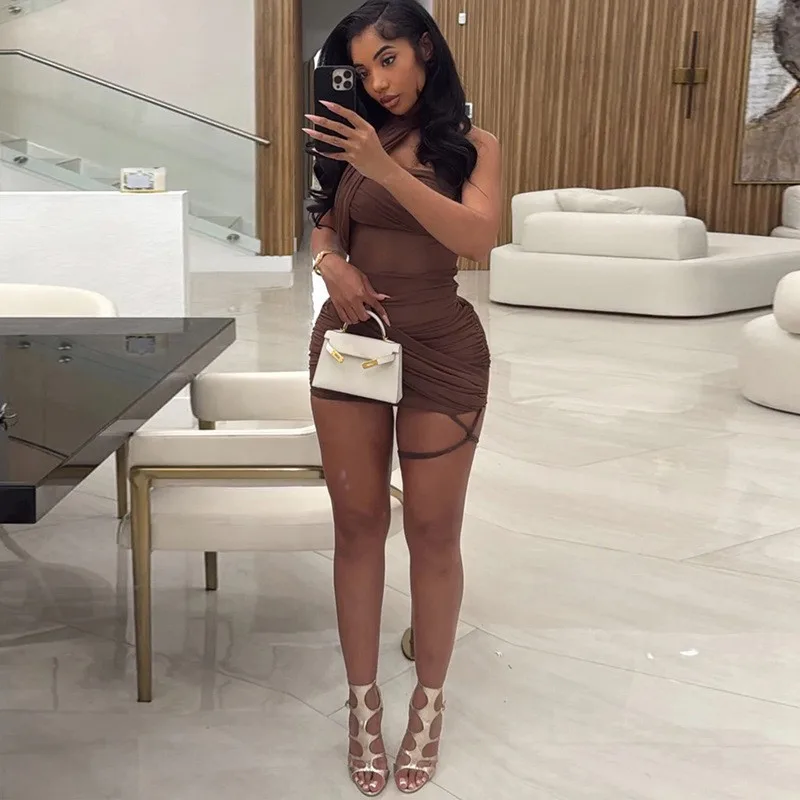 Coffee Brown Fitted Maxi Dress For Women | Formal Event