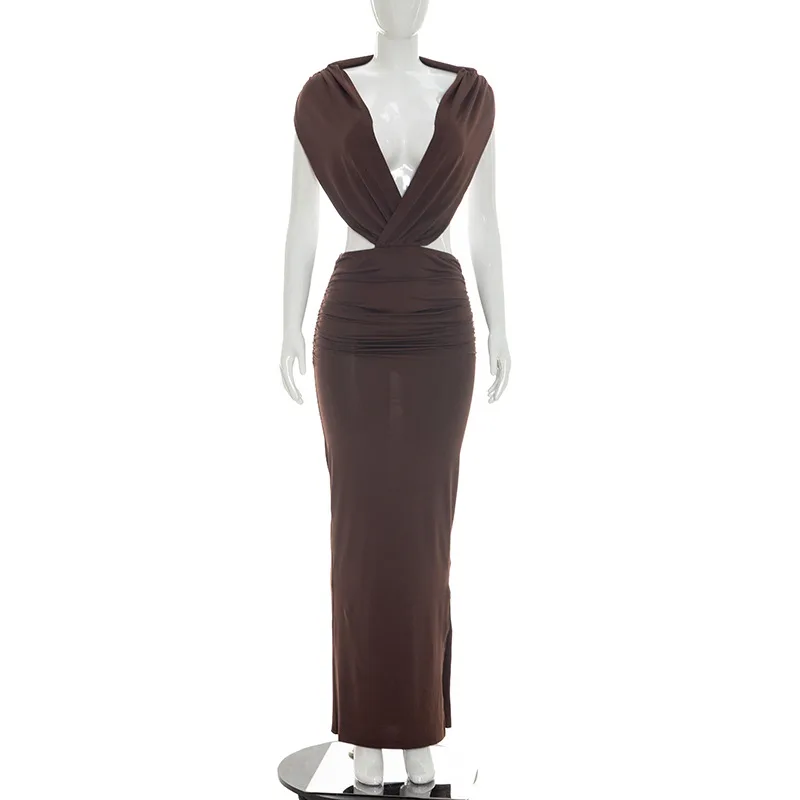 Brown Mini Dress For Women | Party Wear