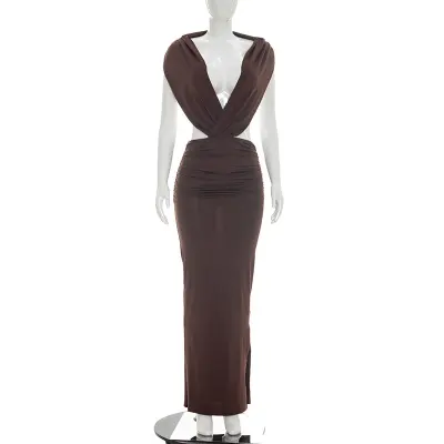 Brown Mini Dress For Women | Party Wear