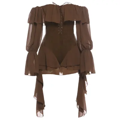 Brown Stylish Maxi Dress For Women | Evening Gown