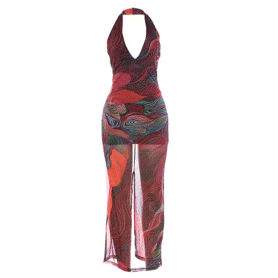 Multicolor Fitted Maxi Dress For Women | Vacation Wear